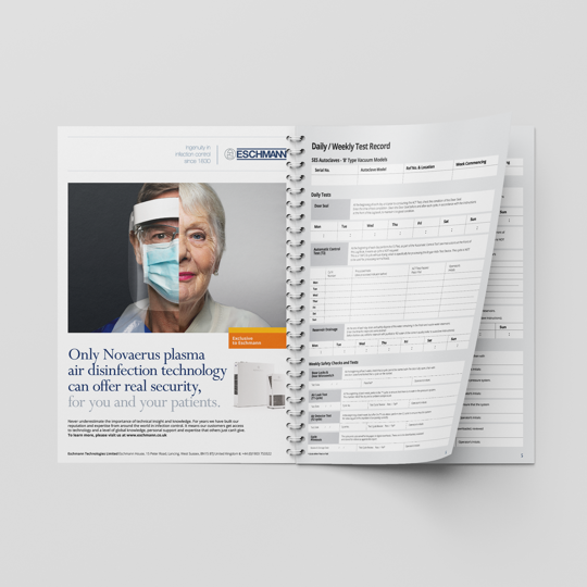 Log Book for B Type Vacuum Autoclaves